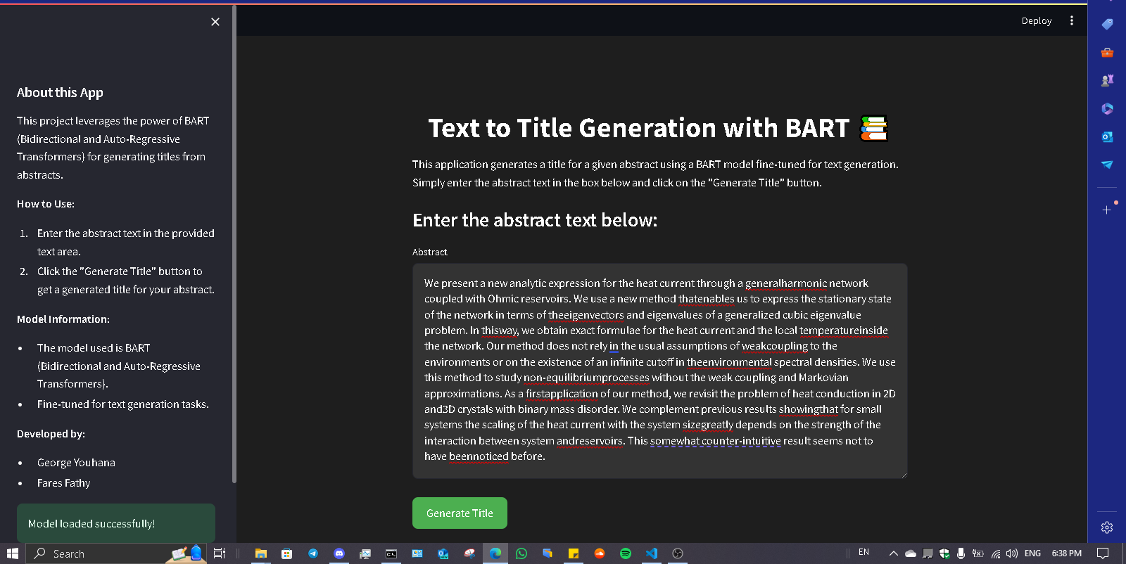 BART Title Generator